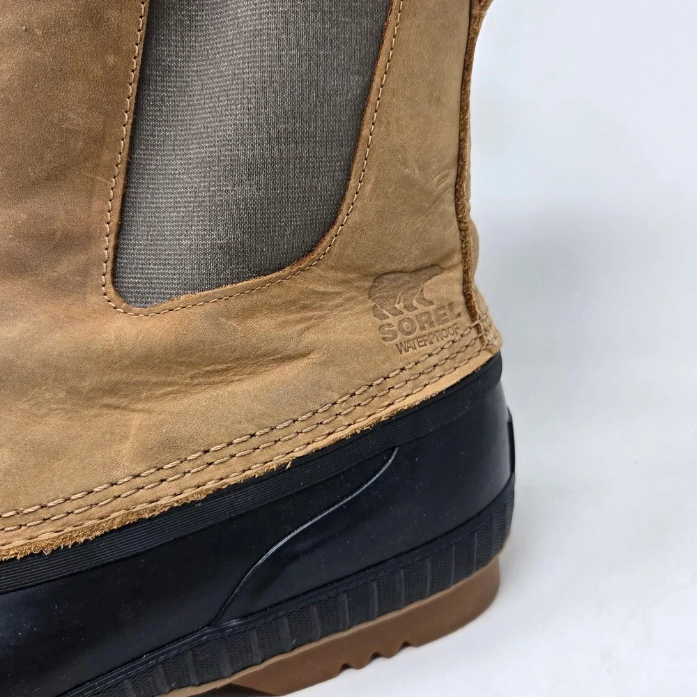 Sorel Cheyanne II Chelsea Waterproof Duck Boots Mens 12‎ Tan Black NM2609-286
